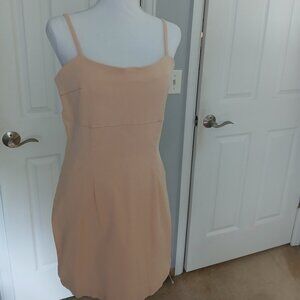 AVEC LES FILLES Ecru Women's Square-Neck Bodycon Mini Dress Size 14